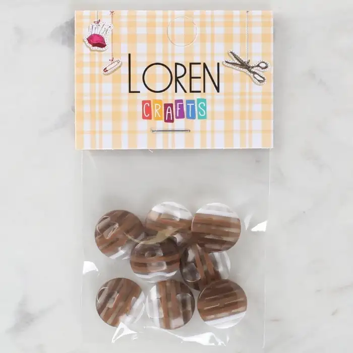 Loren Crafts 8li Desenli Düğme - 1088