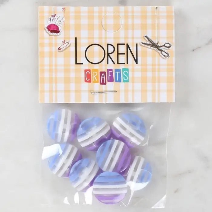 Loren Crafts 8li Desenli Düğme - 1092