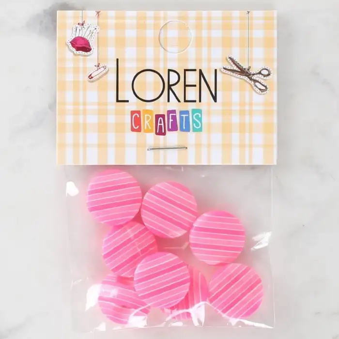 Loren Crafts 8li Desenli Düğme - 1095