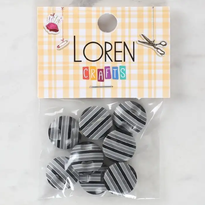 Loren Crafts 8li Desenli Düğme - 1098