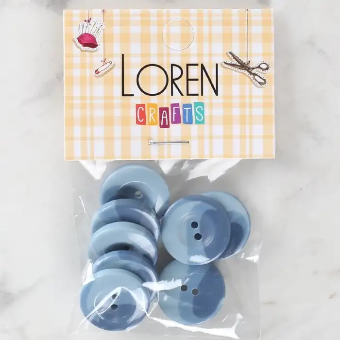 Loren Crafts 8li Düğme Mavi - 1132