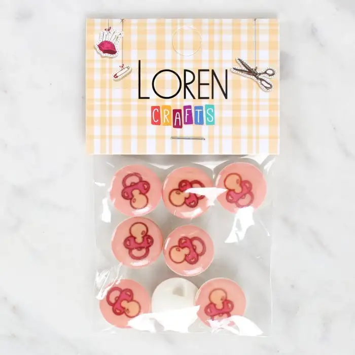 Loren Crafts 8li Emzik Düğme - 1006