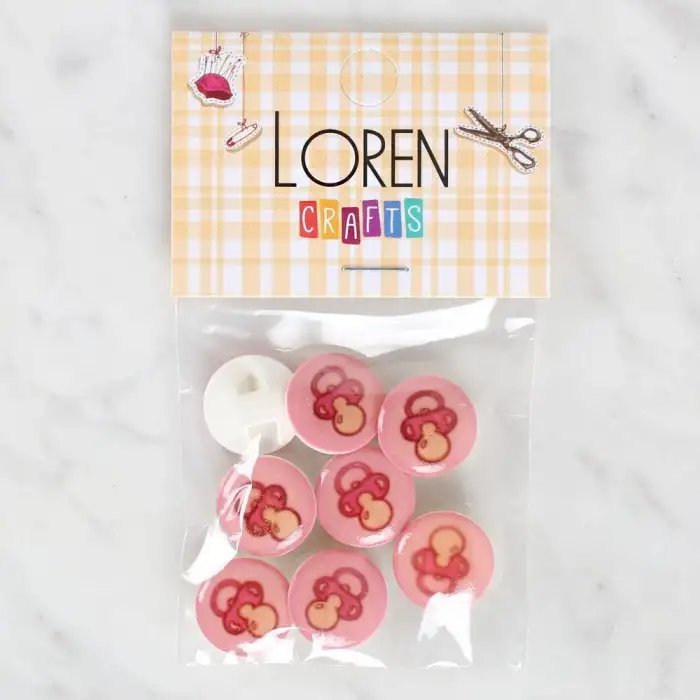 Loren Crafts 8li Emzik Düğme - 1007