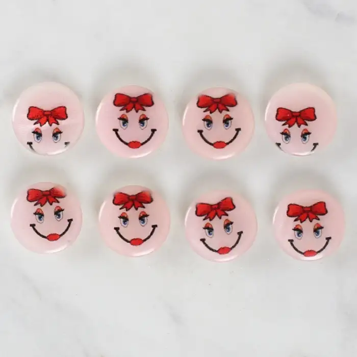 Loren Crafts 8li Gülen Yüz Düğme - 1019