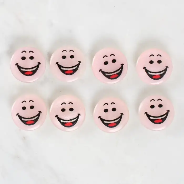 Loren Crafts 8li Gülen Yüz Düğme - 1025