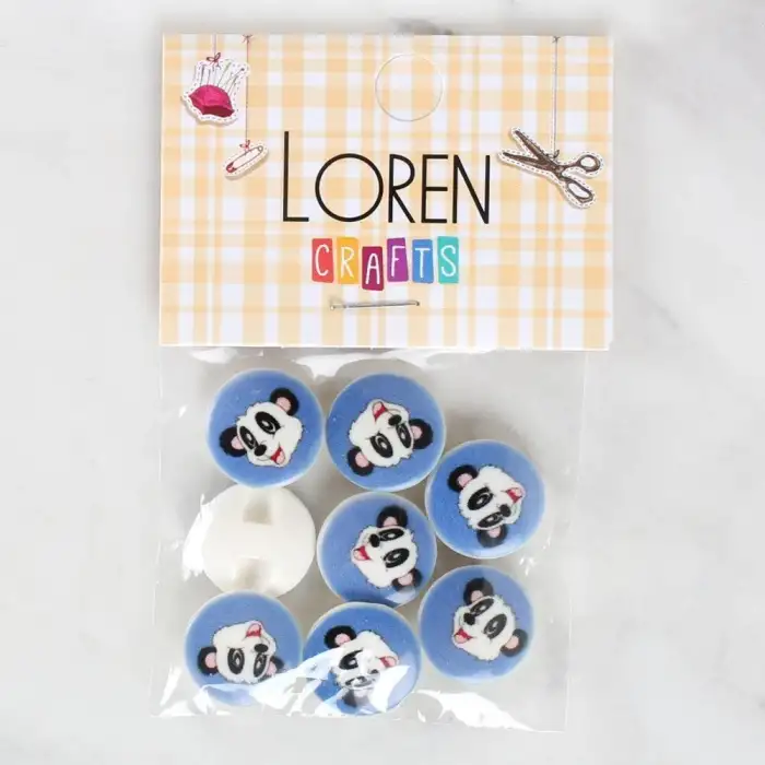 Loren Crafts 8li Panda Düğme - 1056