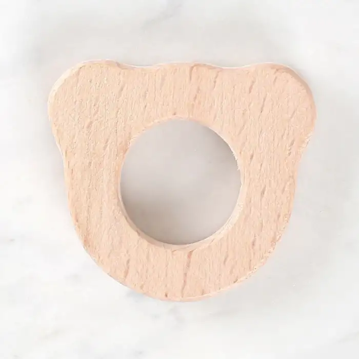 Loren Crafts Ayıcık Figürlü Organik Ahşap Diş Kaşı