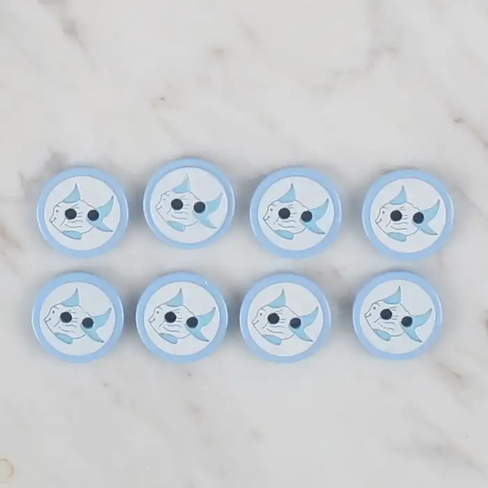 Loren Crafts mavi 8 li balık düğme - 575