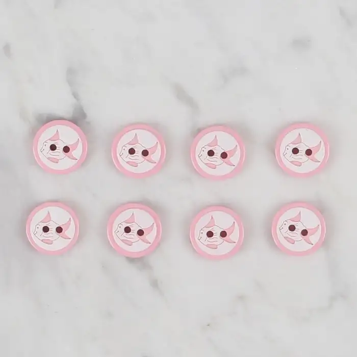 Loren Crafts pembe 8 li balık düğme - 570