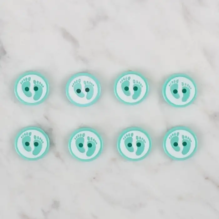 Loren Crafts yeşil 8 li ayak izi düğme - 442