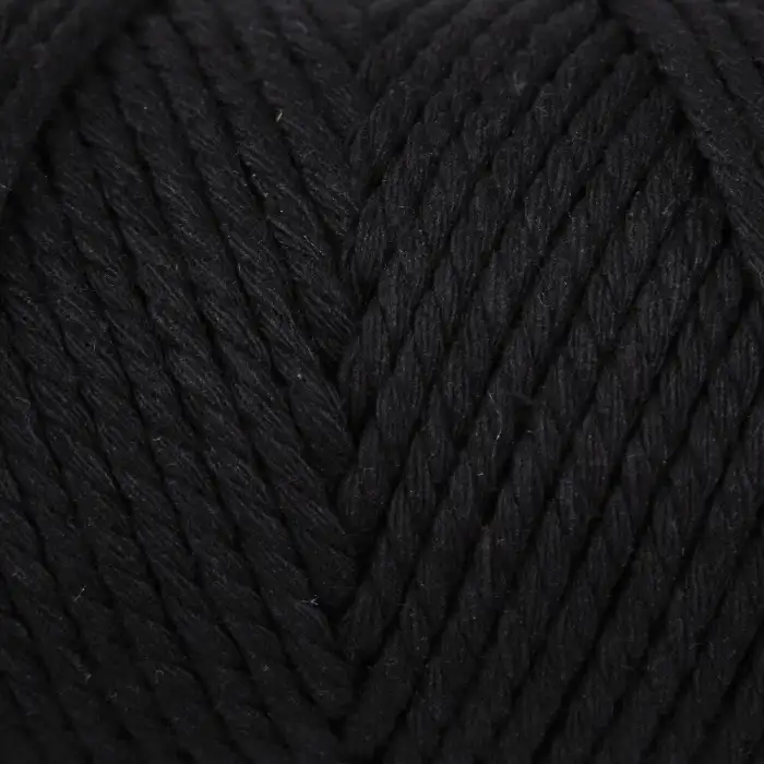 Loren Decor Slim 3 Büküm Makrome İpi Siyah - L006