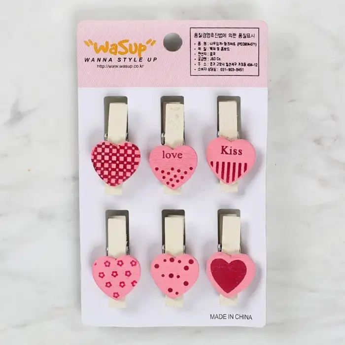 Loren Dekoratif Pembe Kalp Desenli Mandal 6lı