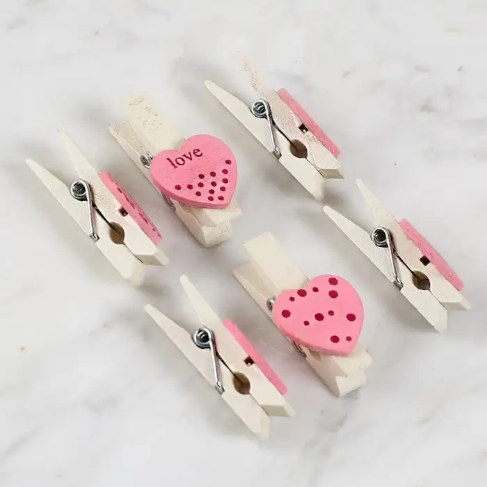 Loren Dekoratif Pembe Kalp Desenli Mandal 6lı