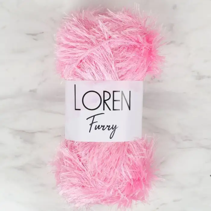 Loren Furry Pembe El Örgü İpi - RF014 - 34049