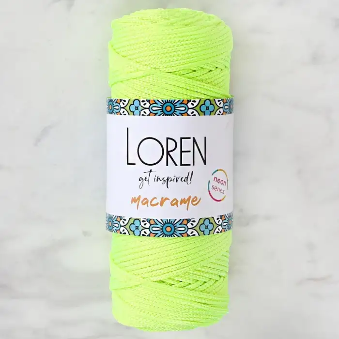 Loren Macrame Neon Sarı El Örgü İpi - L114