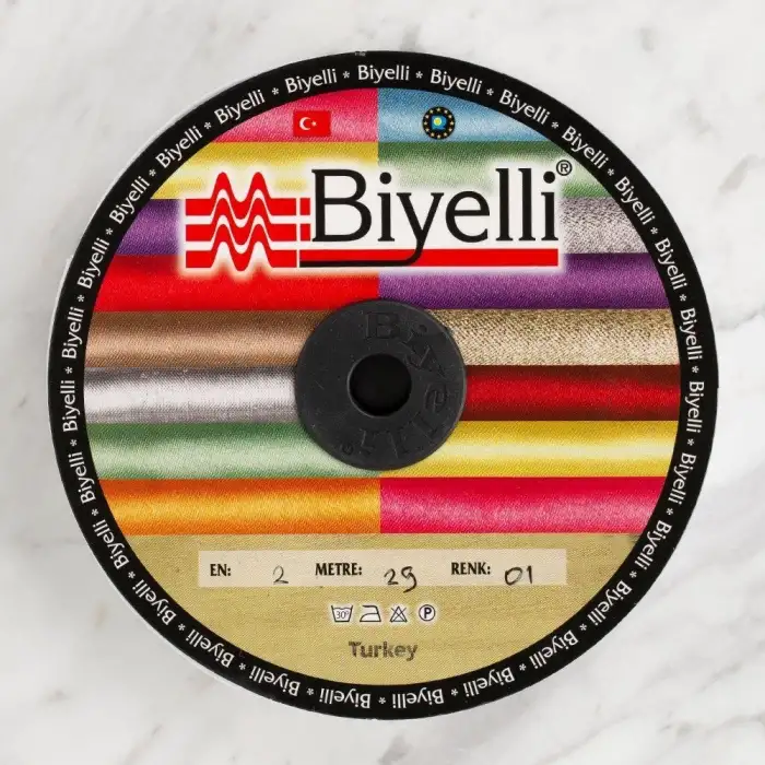 Loren Pamuk Beyaz Katlı Biye -1