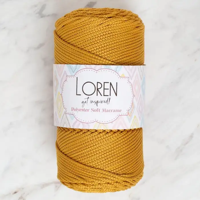 Loren Polyester Soft Macrame Hardal El Örgü İpi - LM061 - 34449