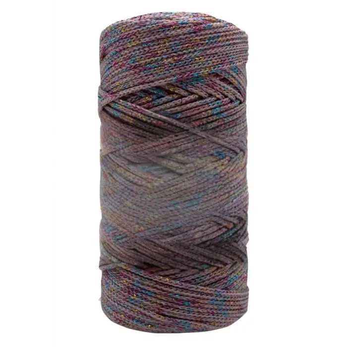 Makrome İpi 3mm Polyester Gri Simli
