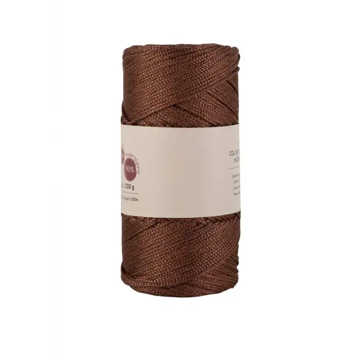 Makrome İpi 3mm  Polyester Kahve Simli