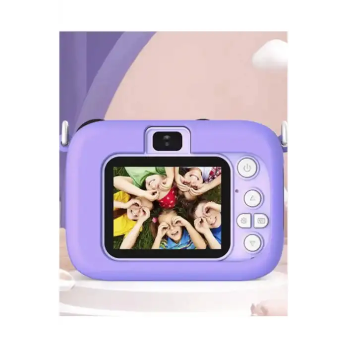Mini 1080p Hd Çocuk Kamera Dijital Fotoğraf Makinesi 2.0 Inç Ekran 5 Adet Oyun Mor