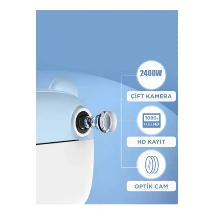 Mini Dijital Fotoğraf Çıkaran Video Kaydedici Taşınabilir Anında Baskı Çıkaran Çocuk Kamerası 3 Adet Rulo Hediye