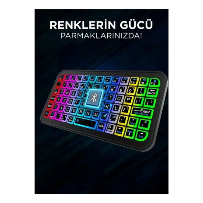Mini Klavye Smarttv Işıklı Bluetooth Kablosuz Televizyon Ps3 Dizüstü Tabletler Ve Telefonlar İçin