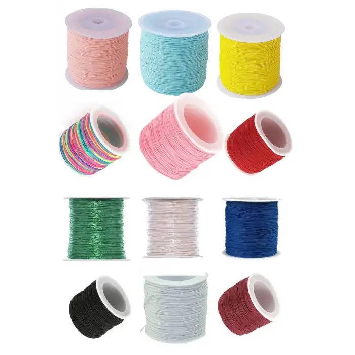 Paraşüt İpi, Bileklik-Kolye örgü ipi 1 mm 50 metre Vizon