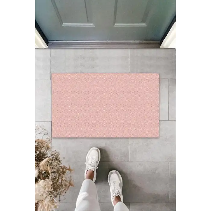 Pempe Kapı Önü Paspası Kare Motif Desen  K-3210