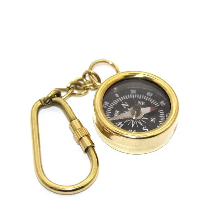 Pirinç Pusulalı Anahtarlık Küçük 2114e