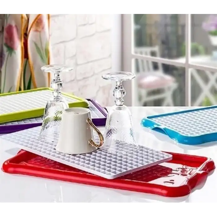 Pratik Lavabo Tezgah Üstü Bulaşık Kurutmalığı Süzmatik 22x40 cm