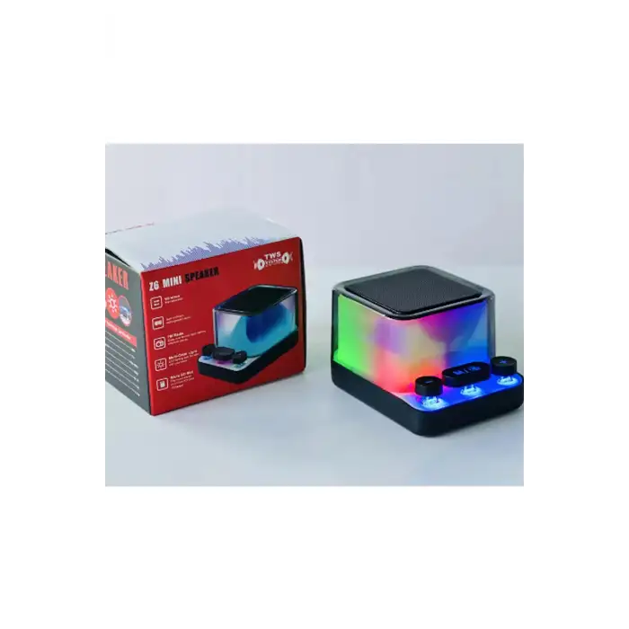 Rgb Işıklı Z6 Mini Ses Bombası Radyolu Usb Sd Girişli Yeni Şeffaf Klavye Tuşlu Hoparlör