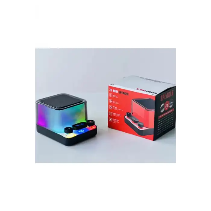 Rgb Işıklı Z6 Mini Ses Bombası Radyolu Usb Sd Girişli Yeni Şeffaf Klavye Tuşlu Hoparlör