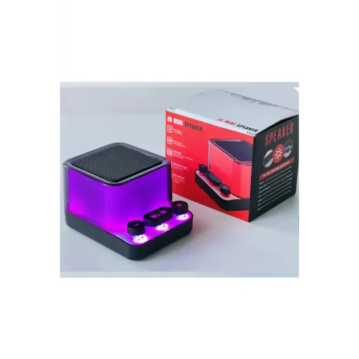 Rgb Işıklı Z6 Mini Ses Bombası Radyolu Usb Sd Girişli Yeni Şeffaf Klavye Tuşlu Hoparlör