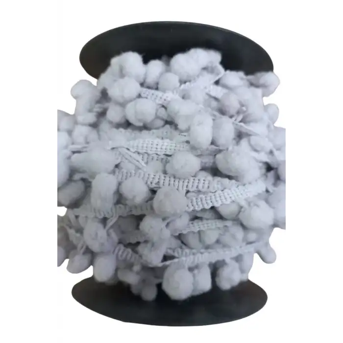 Sıralı Ponpon 1 Metre Gri