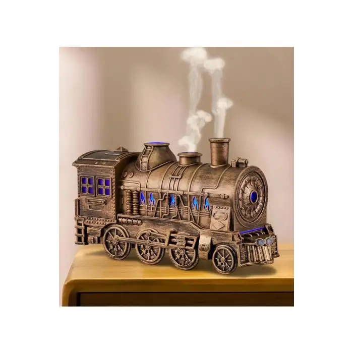 Tren Şeklinde Buharlı Oda Hava Nemlendirici Işık Buhar Makinesi Kumandalı