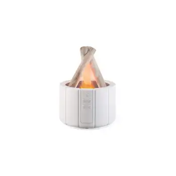 250 Ml Alev Görüntülü Bonfire Oda Nemlendirici Şık Tasarım Uzaktan Kumanda Kontrollü Beyaz