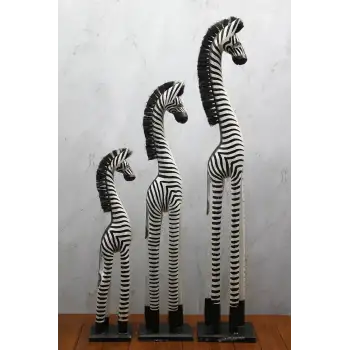 Ahşap 3lü Zebra Figürü Galıleo:18