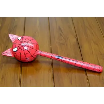 Ahşap Kedili Spiderman Marakas Tekli Polos:24