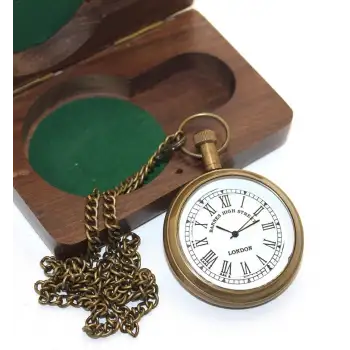 Ahşap Kutulu Pirinç Köstekli Saat Ksk2055