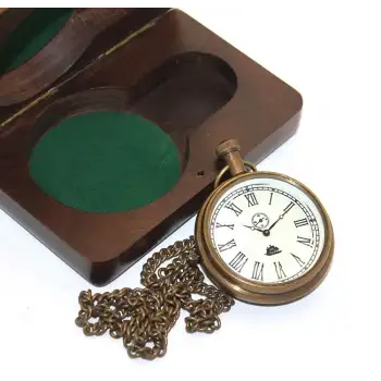 Ahşap Kutulu Pirinç Köstekli Saat Ksk2103