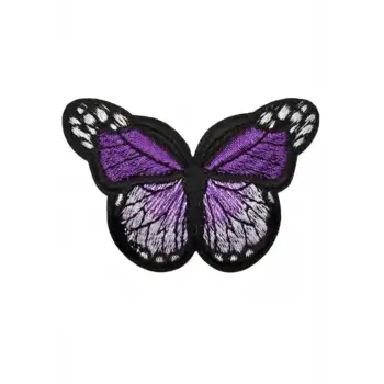 Aplike Ütü İle Yapışan Kelebek Mor Arma 7x5 cm