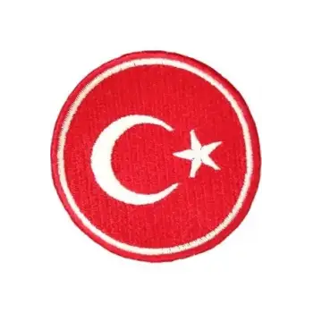 Aplike Ütü İle Yapışan Türk Bayrağı Yuvarlak Küçük Arma 3 cm
