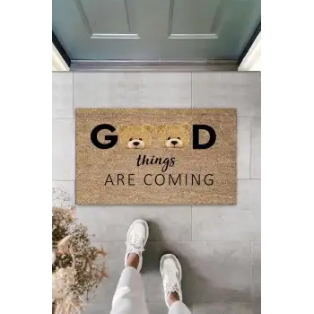 Bej Kapı Önü Paspası Good Things Ayıcık Desen  K-3333