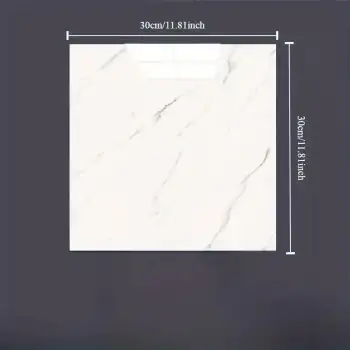 Beyaz Mermer Desenli Alüminyum Plastik Du Sticker (30*30)