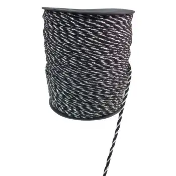 Bileklik ipi, Hediye Paketleme ipi, Şans, Bereket, Aşk, Şifa, Güç 5 mm Pamuk  5 metre Siyah