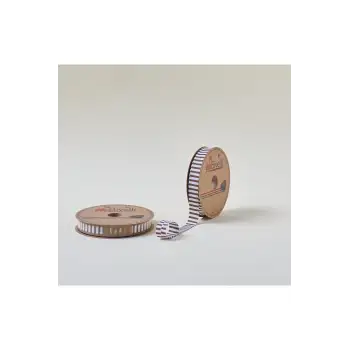 Biye Kalın Çizgili Katlı F05 Kahverengi 2 cm 25 Metre %65 Koton %35 Polyester