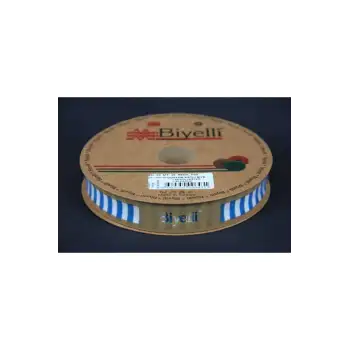 Biye Kalın Çizgili Katlı F08 Petrol 2 cm 25 Metre %65 Koton %35 Polyester