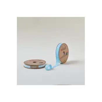 Biye Kalın Çizgili Katlı F09 Turkuaz 2 cm 25 Metre %65 Koton %35 Polyester