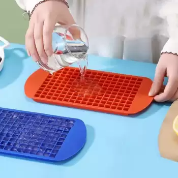 New 160lı Mini Küp Şekilli Silikon Buzluk, Sunum Buzluk