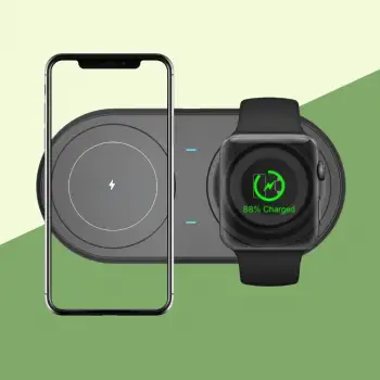 New 2si 1arada Kablosuz Saat,Kulaklık ve Telefon Hızlı Şarj Etme Aparatı